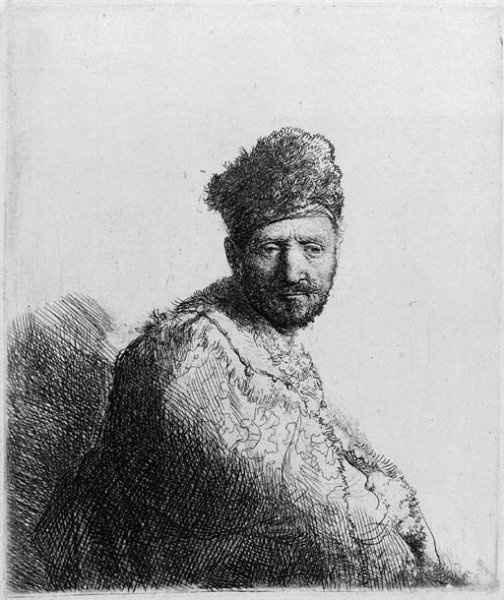 A bearded Man in a furred oriental Cap and Robe the Artist's Father