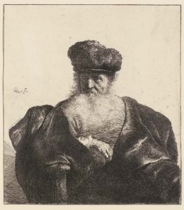 An old Man with Beard, Fur Cap, and Velvet Coat