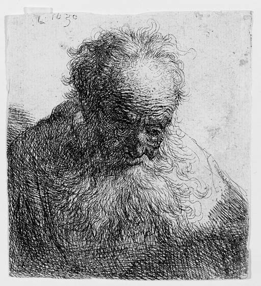 Bust of an old Man with a flowing Beard The Head bowed forward