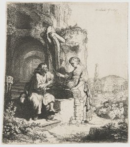 Christ and the Woman of Samaria An arched Print