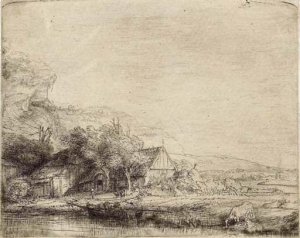 Landscape with two Cows