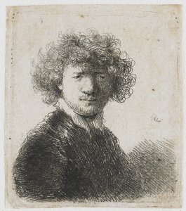 Self-Portrait in a Cap and Scarf with Face dark Bust