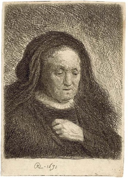 The Artist's Mother with her Hand on her Chest small Bust