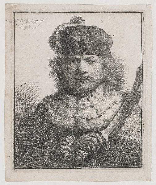 Self-Portrait With Raised Sabre