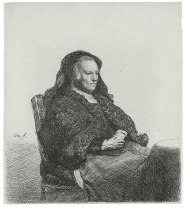 The Artist's Mother Seated At A Table, Looking Right Three Quarter Length