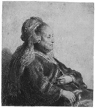 The artist's mother seated, in an oriental headdres