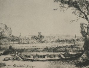 Landscape with a Canal and Large Boat