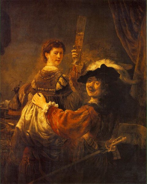 Rembrandt and Saskia in the Scene of the Prodigal Son in the Tavern c. 1635