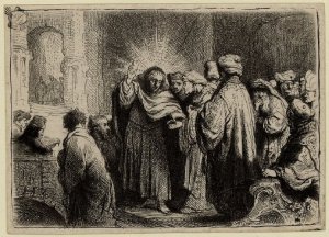 Boaz Casting Barley into Ruth's Veil c. 1645