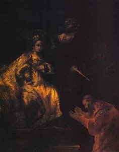 Haman Begging Esther for Mercy