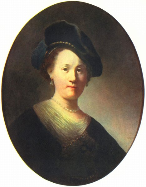 Portraits of a young woman with a pearl-studded beret, Oval