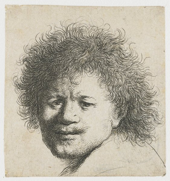 Self-portrait with long bushy hair