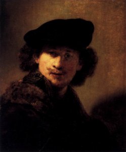 Self-Portrait with Velvet Beret and Furred Mantel